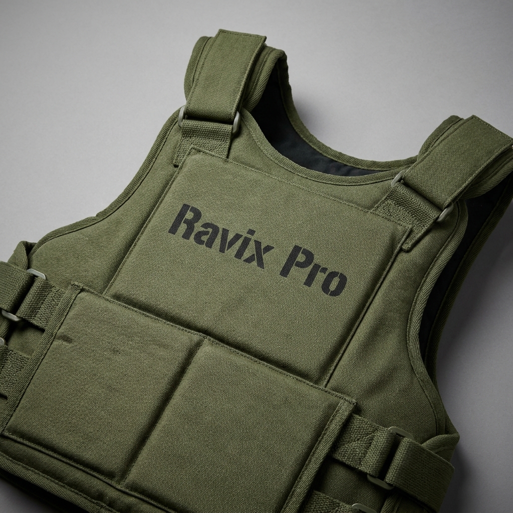 Custom Olive Training Body Protector Vest Custom Olive Training Body Protector Vest – front and back view, custom manufactured by Ravix Pro Industry, Sialkot