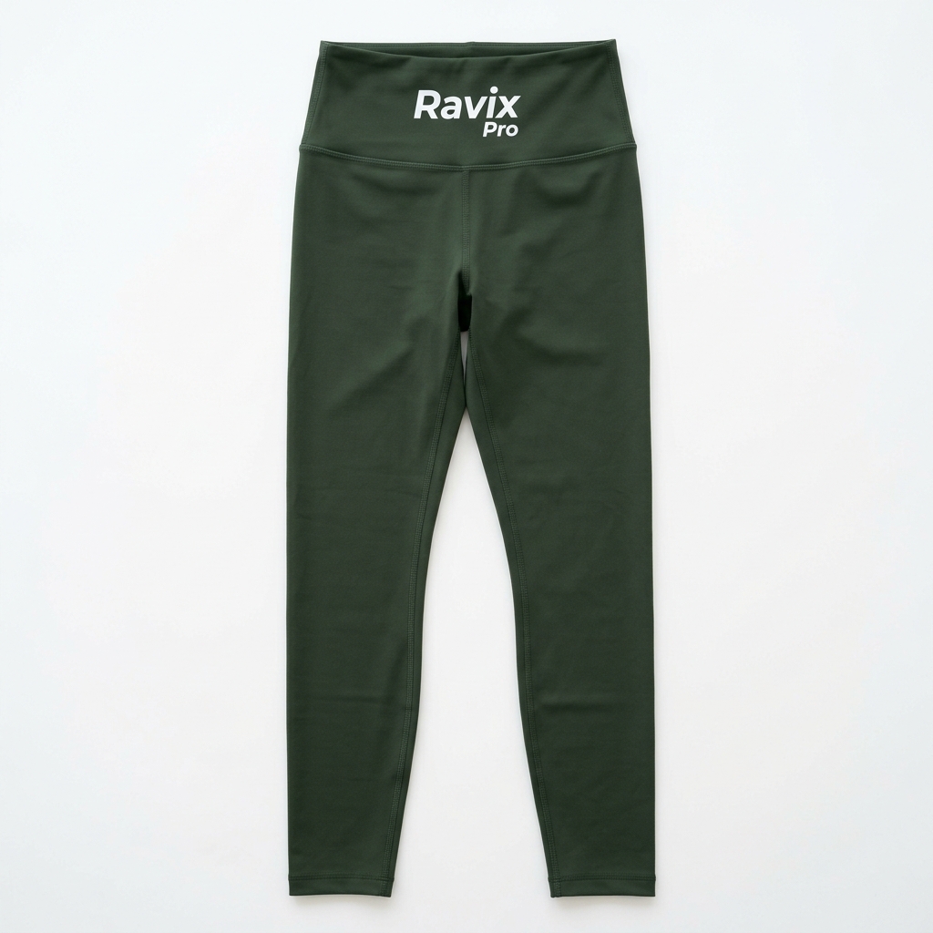 Custom Forest Green Leggings Custom Forest Green Leggings – front and back view, custom manufactured by Ravix Pro Industry, Sialkot