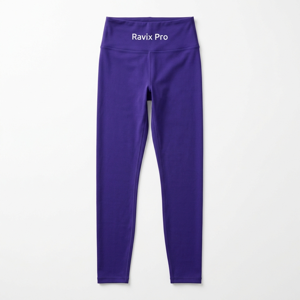 Custom Purple High-Waist Leggings Custom Purple High-Waist Leggings – front and back view, custom manufactured by Ravix Pro Industry, Sialkot