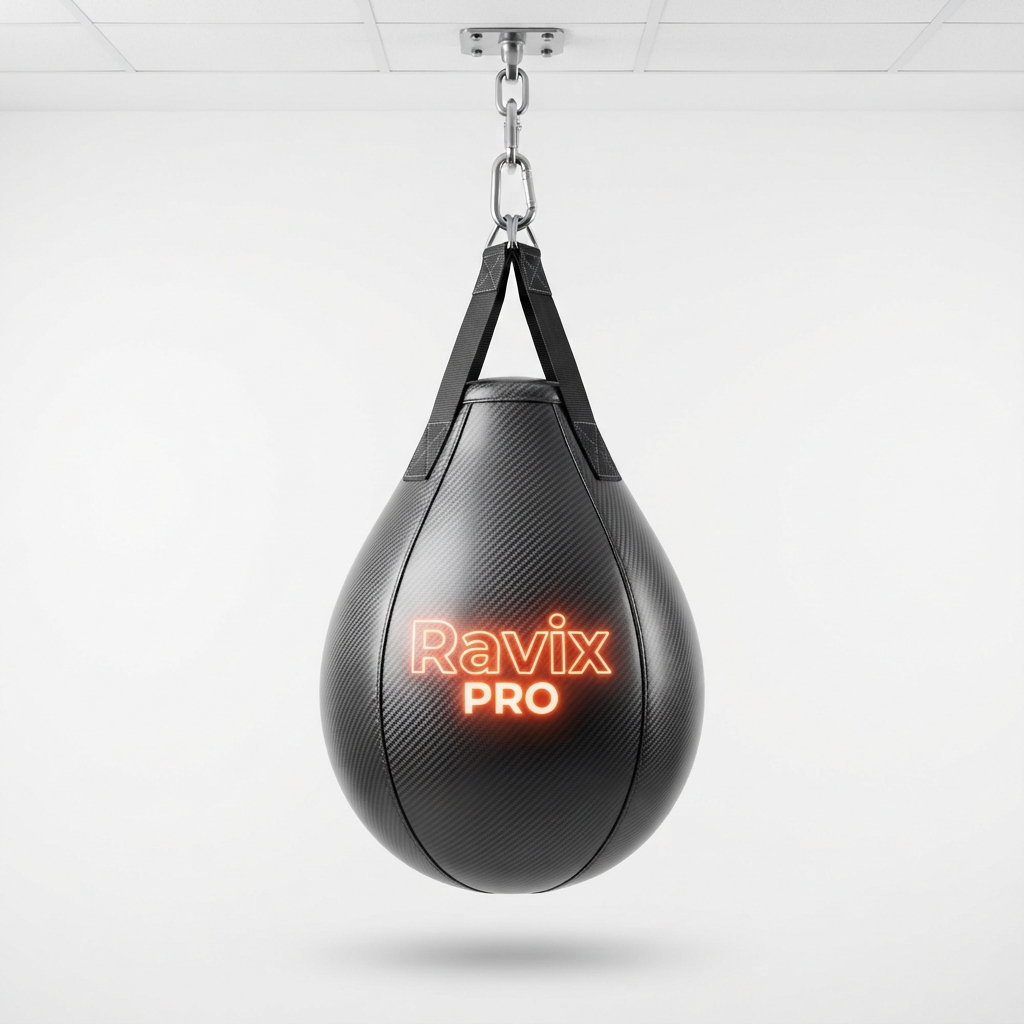 Custom Black Teardrop Uppercut Bag Custom Black Teardrop Uppercut Bag – front and back view, custom manufactured by Ravix Pro Industry, Sialkot