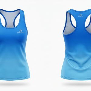 Custom Sky Blue and Royal Blue Athletic Tank Top – custom manufactured by Ravix Pro Industry, Sialkot, Pakistan