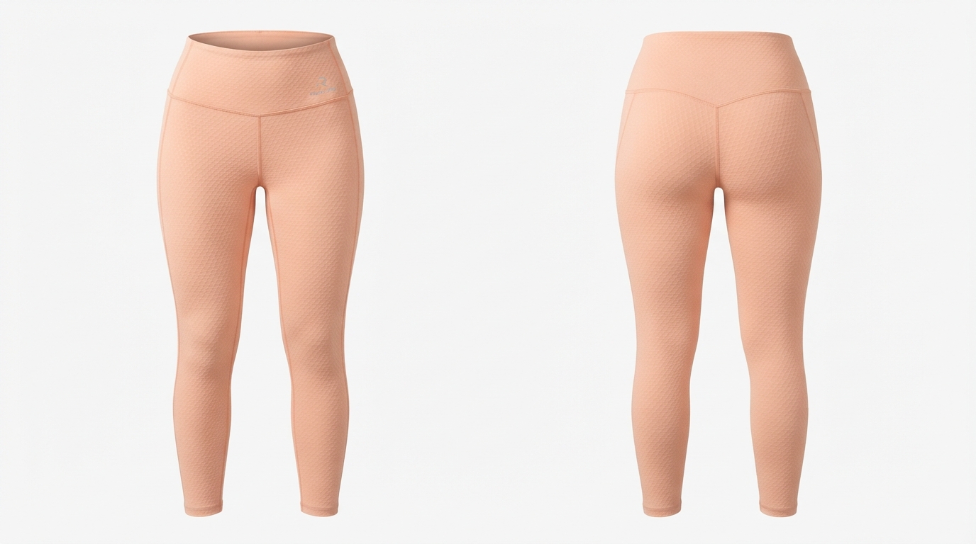 Custom Peach Yoga Leggings Custom Peach Yoga Leggings – custom manufactured by Ravix Pro Industry, Sialkot, Pakistan