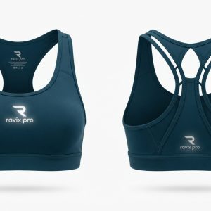 Custom Dark Teal Sports Bra – custom manufactured by Ravix Pro Industry, Sialkot, Pakistan