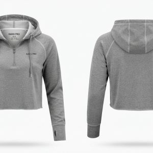 Custom Heather Grey Sports Hoodie – custom manufactured by Ravix Pro Industry, Sialkot, Pakistan