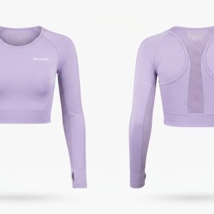 Custom Lilac Athletic Crop Top – custom manufactured by Ravix Pro Industry, Sialkot, Pakistan