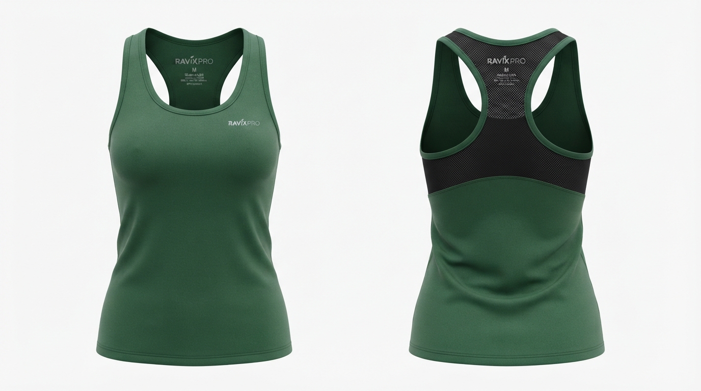 Custom Forest Green and Black Athletic Tank Top Custom Forest Green and Black Athletic Tank Top – custom manufactured by Ravix Pro Industry, Sialkot, Pakistan