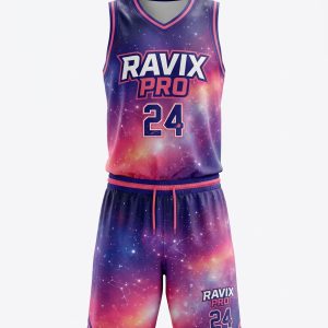 Custom Galaxy Print Basketball Uniform – custom manufactured by Ravix Pro Industry, Sialkot, Pakistan