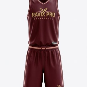 Custom Maroon Tonal Basketball Uniform – custom manufactured by Ravix Pro Industry, Sialkot, Pakistan