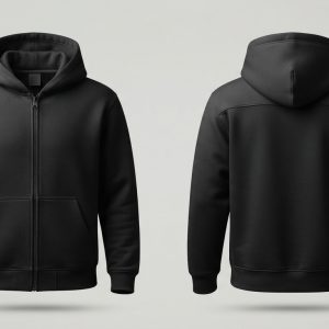 Blank Black Hoodie – custom manufactured by Ravix Pro Industry, Sialkot, Pakistan