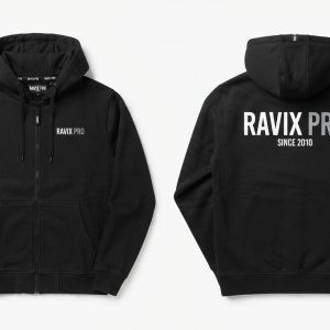 Custom Black Industrial Zip Hoodie – custom manufactured by Ravix Pro Industry, Sialkot, Pakistan