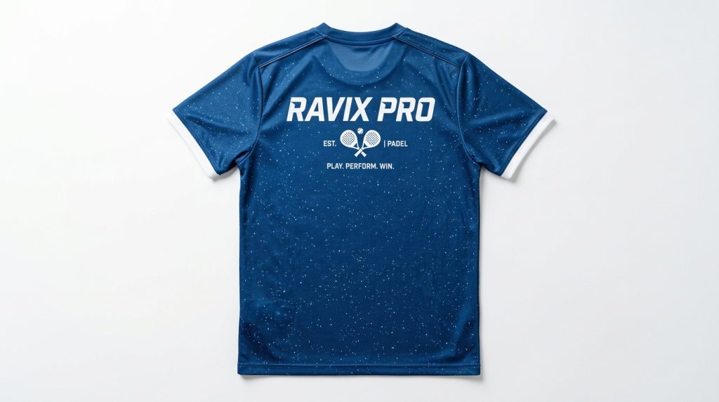 How to Find the Best Clothing Manufacturer in Pakistan Custom Navy Speckle Padel Jersey – custom manufactured by Ravix Pro Industry, Sialkot, Pakistan