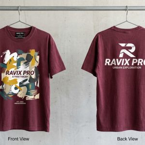 Custom Burgundy Heavyweight T-Shirt – custom manufactured by Ravix Pro Industry, Sialkot, Pakistan