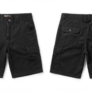 Custom Black Cargo Work Shorts – custom manufactured by Ravix Pro Industry, Sialkot, Pakistan