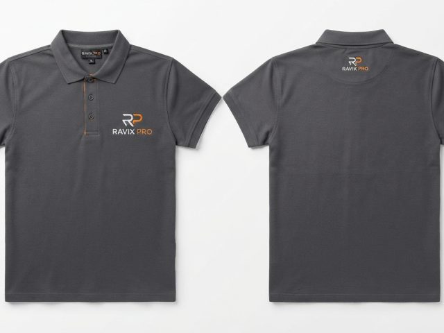 Custom Charcoal Grey Corporate Polo Shirt – custom manufactured by Ravix Pro Industry, Sialkot, Pakistan