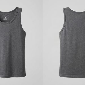 Blank Charcoal Grey Tank Top – custom manufactured by Ravix Pro Industry, Sialkot, Pakistan