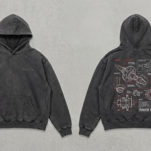 Custom Charcoal Vintage Wash Hoodie – custom manufactured by Ravix Pro Industry, Sialkot, Pakistan