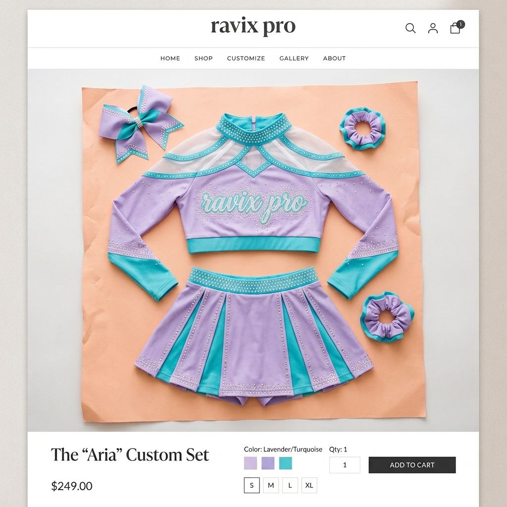 Custom Lavender and Sky Blue Cheer Crop Set Custom Lavender and Sky Blue Cheer Crop Set – custom manufactured by Ravix Pro Industry, Sialkot, Pakistan