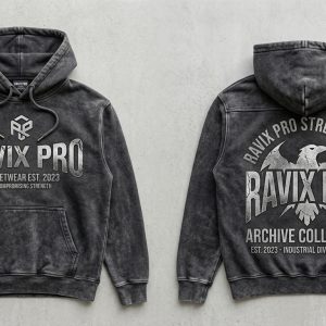 Custom Charcoal Streetwear Hoodie – custom manufactured by Ravix Pro Industry, Sialkot, Pakistan