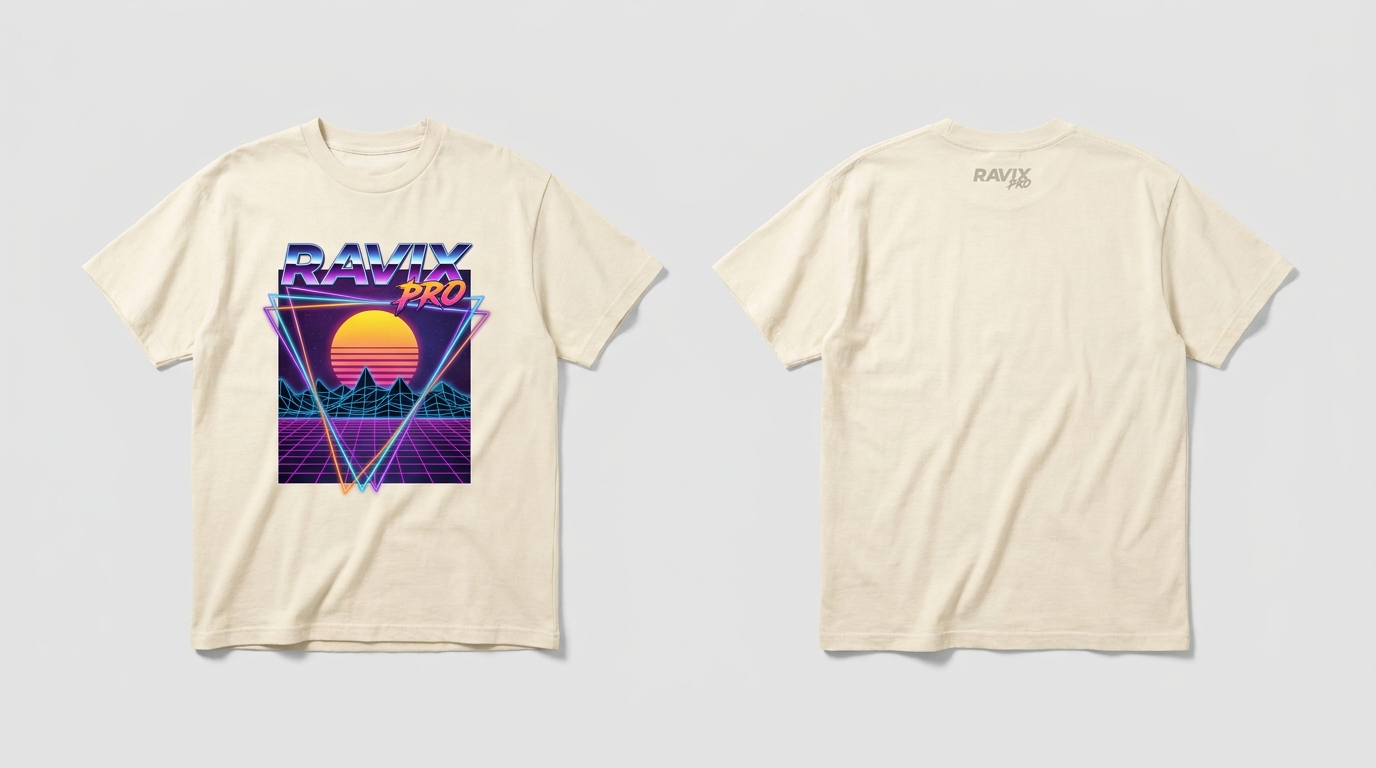 Custom Cream Heavyweight T-Shirt with Retro Sunset Front Print Custom Cream Heavyweight T-Shirt with Retro Sunset Front Print with Retro Sunset Front Print – custom manufactured by Ravix Pro Industry, Sialkot, Pakistan