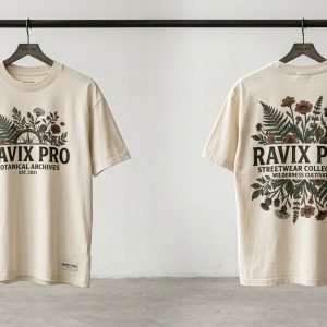 Custom Cream Graphic T-Shirt – custom manufactured by Ravix Pro Industry, Sialkot, Pakistan
