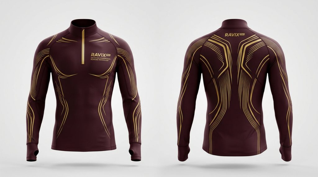 Is Pakistan Good for Sportswear and Clothing Manufacturing? Custom Burgundy Compression Long Sleeve Running Top – custom manufactured by Ravix Pro Industry, Sialkot, Pakistan