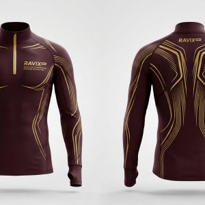 Custom Burgundy Compression Long Sleeve Running Top – custom manufactured by Ravix Pro Industry, Sialkot, Pakistan