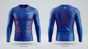 Custom Royal Blue Compression Running Top – custom manufactured by Ravix Pro Industry, Sialkot, Pakistan