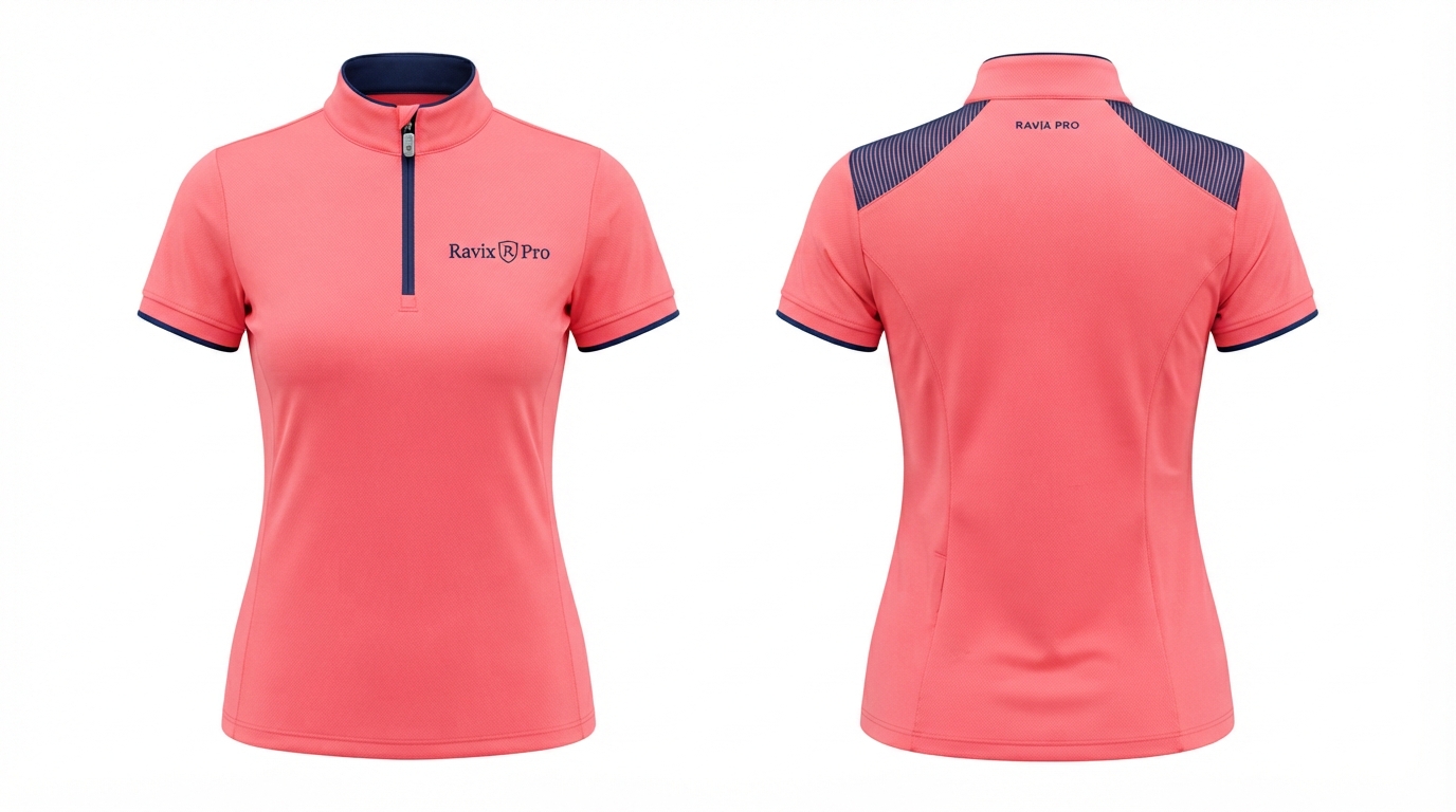 Custom Coral Pink Riding Shirt Custom Coral Pink Riding Shirt – custom manufactured by Ravix Pro Industry, Sialkot, Pakistan