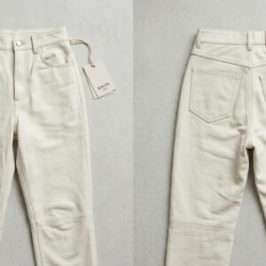 Custom Cream White Leather Pants – custom manufactured by Ravix Pro Industry, Sialkot, Pakistan