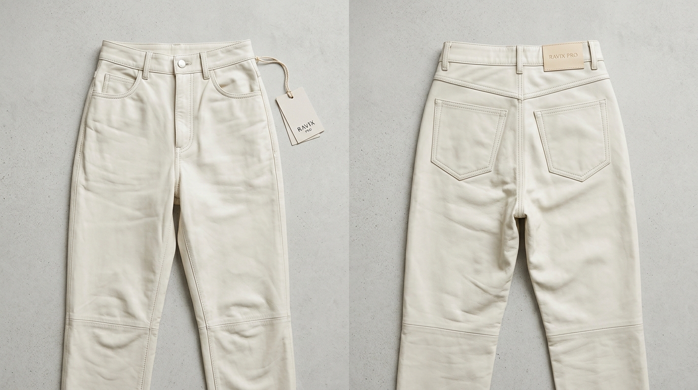 Custom Cream White Leather Pants Custom Cream White Leather Pants – custom manufactured by Ravix Pro Industry, Sialkot, Pakistan