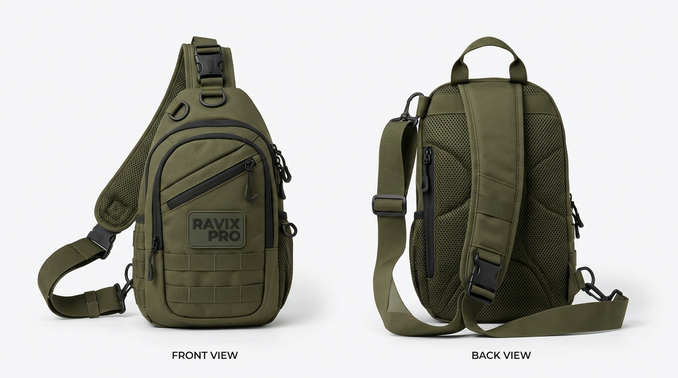 Custom Olive Green Cross Body Sports Bag Custom Olive Green Cross Body Sports Bag – custom manufactured by Ravix Pro Industry, Sialkot, Pakistan