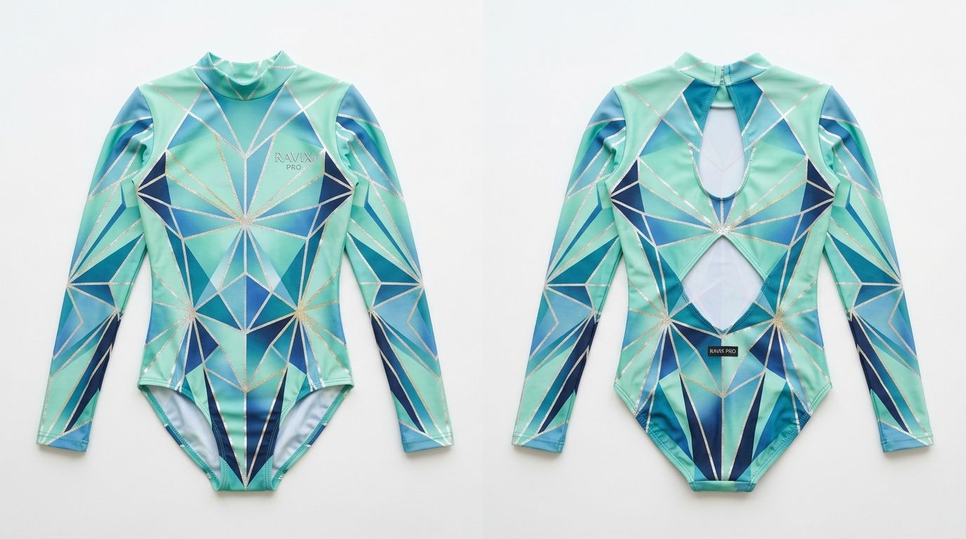 Custom Turquoise Dancewear Set Custom Turquoise Dancewear Set – custom manufactured by Ravix Pro Industry, Sialkot, Pakistan