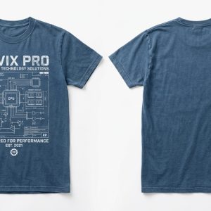 Custom Denim Blue Vintage Wash Graphic Tee – custom manufactured by Ravix Pro Industry, Sialkot, Pakistan