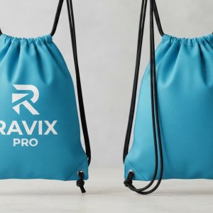 Custom Turquoise Drawstring Bag – custom manufactured by Ravix Pro Industry, Sialkot, Pakistan