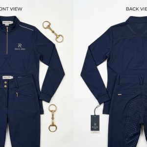 Custom Navy Equestrian Quarter-Zip Base Layer and Breeches Set – custom manufactured by Ravix Pro Industry, Sialkot, Pakistan