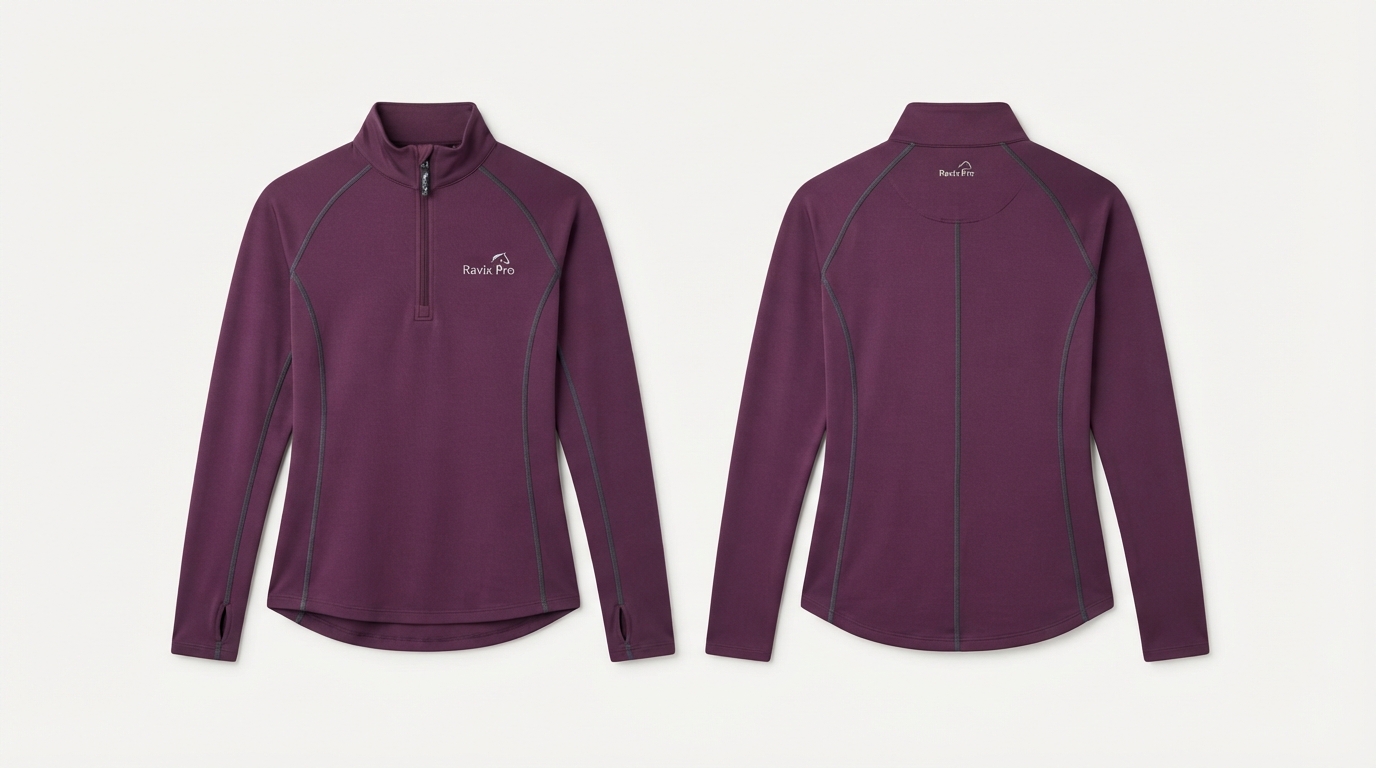Custom Plum Equestrian Base Layer Top Custom Plum Equestrian Base Layer Top – custom manufactured by Ravix Pro Industry, Sialkot, Pakistan
