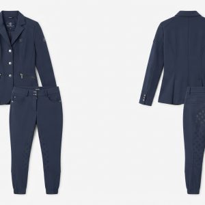 Custom Navy Equestrian Show Jacket and Breeches Set – custom manufactured by Ravix Pro Industry, Sialkot, Pakistan