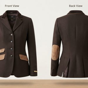 Custom Brown and Tan Equestrian Riding Jacket – custom manufactured by Ravix Pro Industry, Sialkot, Pakistan