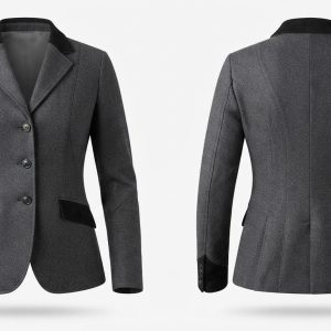 Custom Charcoal and Black Equestrian Riding Jacket – custom manufactured by Ravix Pro Industry, Sialkot, Pakistan