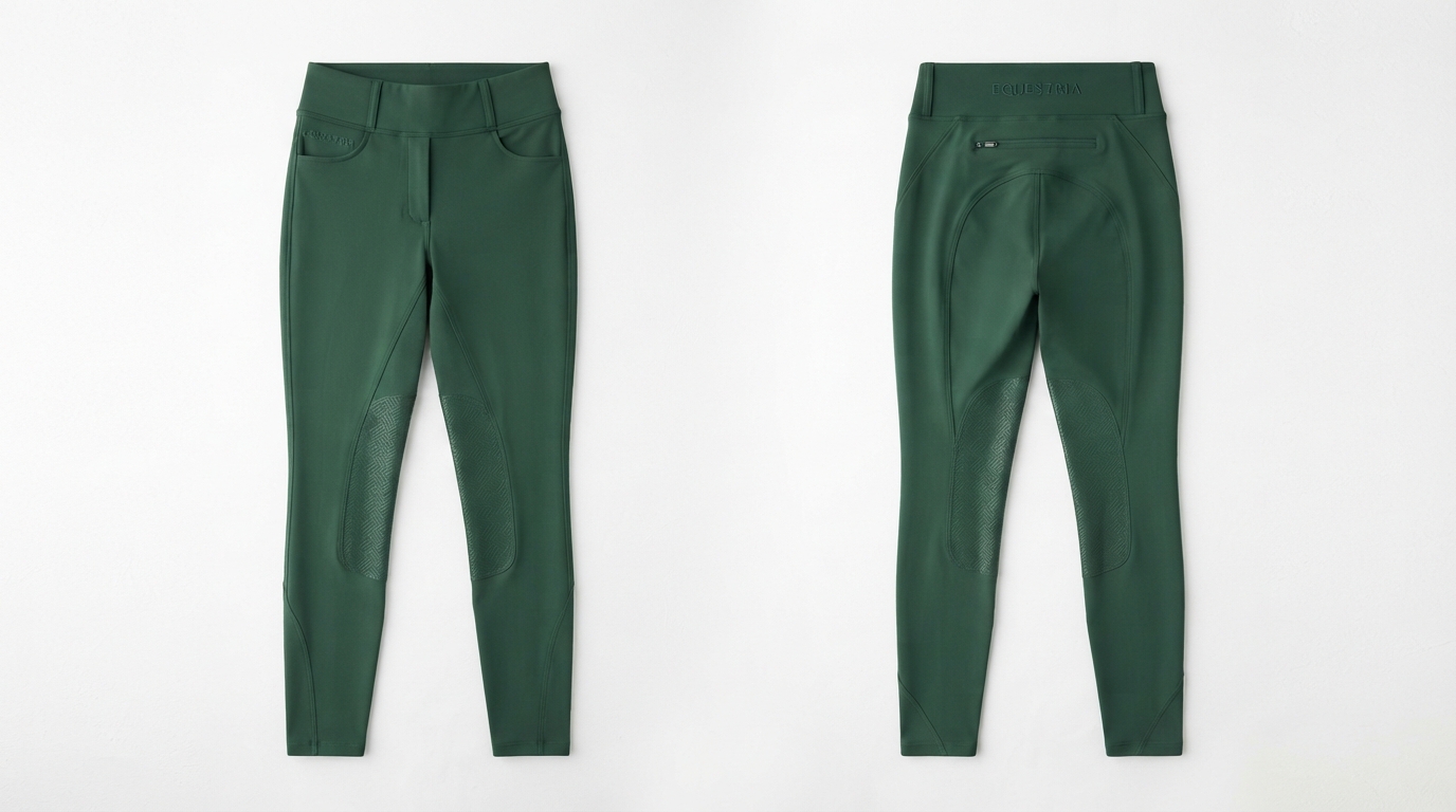 Custom Forest Green Equestrian Riding Leggings Custom Forest Green Equestrian Riding Leggings – custom manufactured by Ravix Pro Industry, Sialkot, Pakistan