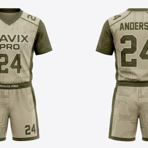 Custom Khaki Topo Flag Football Uniform – custom manufactured by Ravix Pro Industry, Sialkot, Pakistan