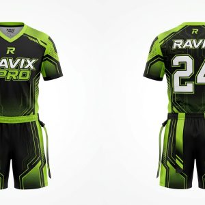 Custom Black and Lime Flag Football Uniform – custom manufactured by Ravix Pro Industry, Sialkot, Pakistan