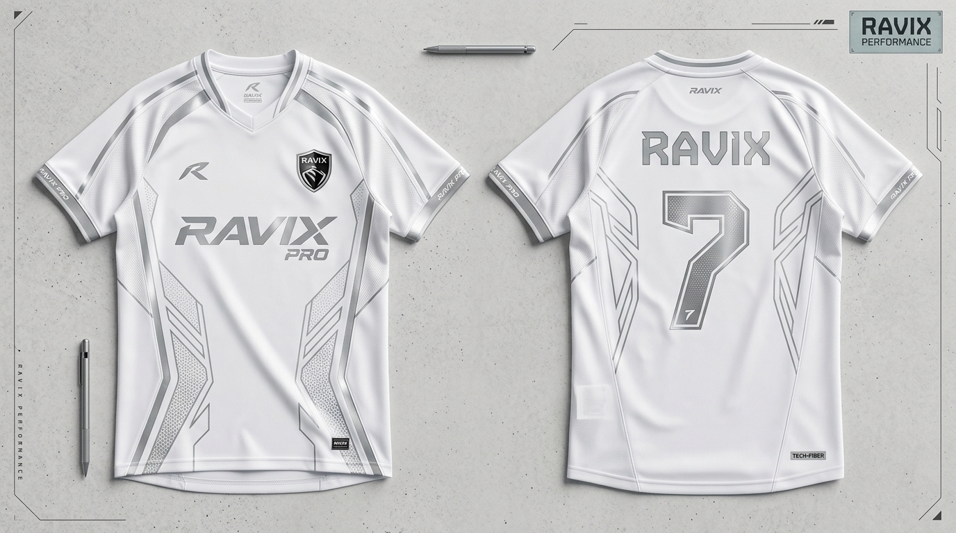 Custom White Tonal Streetwear Football Shirt Custom White Tonal Streetwear Football Shirt – custom manufactured by Ravix Pro Industry, Sialkot, Pakistan