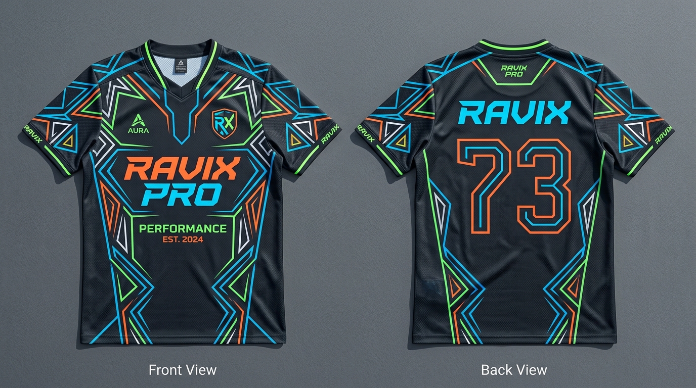 Custom Black Neon Line Football Jersey Custom Black Neon Line Football Jersey – custom manufactured by Ravix Pro Industry, Sialkot, Pakistan