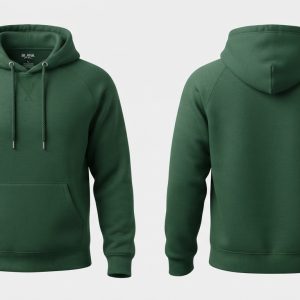 Blank Forest Green Hoodie – custom manufactured by Ravix Pro Industry, Sialkot, Pakistan