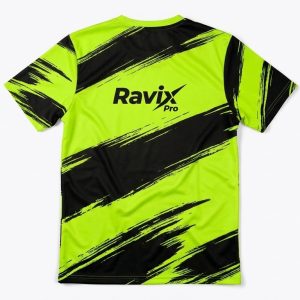 Custom Neon Green Brushstroke Padel Jersey – custom manufactured by Ravix Pro Industry, Sialkot, Pakistan