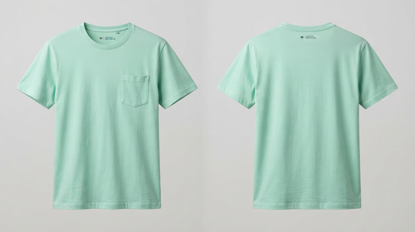 Blank Mint Green Pocket T-Shirt Blank Mint Green Pocket T-Shirt – custom manufactured by Ravix Pro Industry, Sialkot, Pakistan