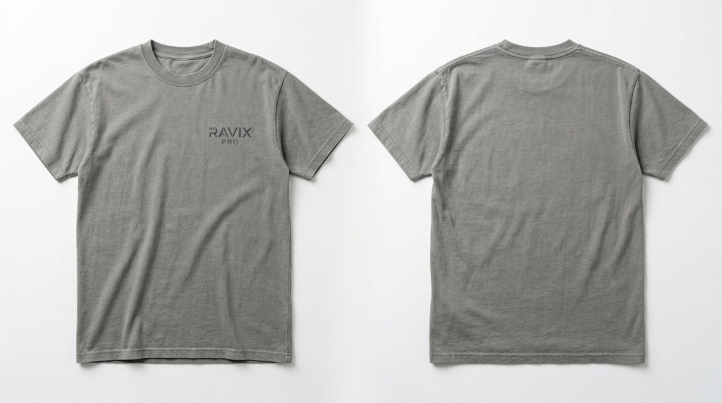 Finished t-shirts ready for AQL final inspection at garment manufacturer Ravix Pro Industry