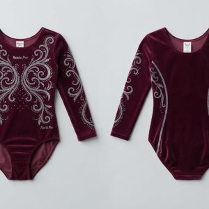 Custom Burgundy Gymnastics Leotard – custom manufactured by Ravix Pro Industry, Sialkot, Pakistan