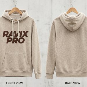 Custom Oatmeal Hoodie with Brown Logo – custom manufactured by Ravix Pro Industry, Sialkot, Pakistan
